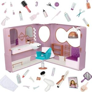 BRAND NEW Our Generation Salon on Wheels Foldable Hair Salon Trailer Playset